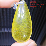 Rutilated Quartz Pendant Water Drop Crystal Necklace