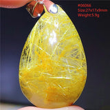 Rutilated Quartz Pendant Water Drop Crystal Necklace