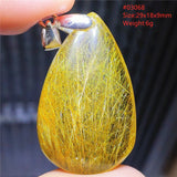 Rutilated Quartz Pendant Water Drop Crystal Necklace