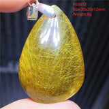 Rutilated Quartz Pendant Water Drop Crystal Necklace
