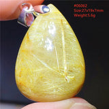 Rutilated Quartz Pendant Water Drop Crystal Necklace