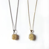 Rutilated Quartz Pixiu Brave Troops Charms Pendant Necklace