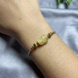 Rutilated Quartz Pixiu 14K Bracelet for Wealth & Good Luck