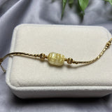 Rutilated Quartz Pixiu 14K Bracelet for Wealth & Good Luck