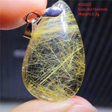 Rutilated Quartz Water Drop Pendant Necklace for Love and Wealth
