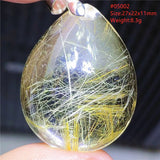 Rutilated Quartz Water Drop Pendant Necklace for Love and Wealth