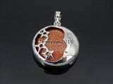 Sand Gems Stone Moon Pendant Charm Healing Jewelry 10Pcs/Pack