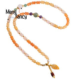 Silk Jade Bracelet Charms Fine Jewelry Sweater Chain Couple Necklace Amulets