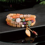 Silk Jade Bracelet Charms Fine Jewelry Sweater Chain Couple Necklace Amulets
