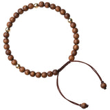 Silk Sandalwood Ebony Bracelet 14K Golden Balls Jewelry Gift