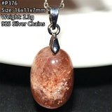 Strawberry Quartz Sunstone 925 Silver Pendant - Crystal Jewelry Healing Gift