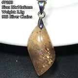 Strawberry Quartz Sunstone 925 Silver Pendant - Crystal Jewelry Healing Gift