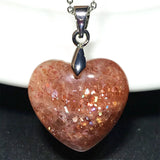 Natural Strawberry Quartz Sunstone 925 Silver Pendant For Women Men