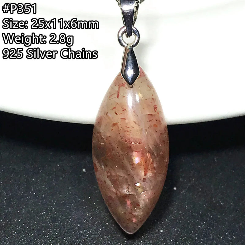 Strawberry Quartz Sunstone Crystal Pendant Jewelry 25x11x6mm