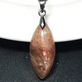 Strawberry Quartz Sunstone Crystal Pendant Jewelry 25x11x6mm