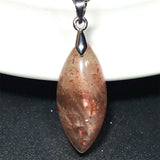 Strawberry Quartz Sunstone Crystal Pendant Jewelry 25x11x6mm
