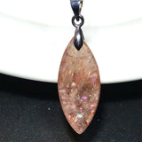 Strawberry Quartz Sunstone Crystal Pendant Jewelry 25x11x6mm