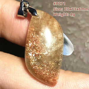 Strawberry Quartz Sunstone Pendant Jewelry 27x13mm