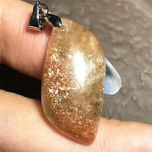 Strawberry Quartz Sunstone Pendant Jewelry 27x13mm