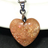 Strawberry Quartz Sunstone Silver Pendant 16x17x5mm