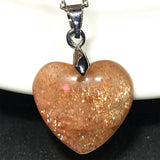 Strawberry Quartz Sunstone Silver Pendant 16x17x5mm