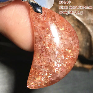 Strawberry Quartz Sunstone Pendant 25x13x7mm