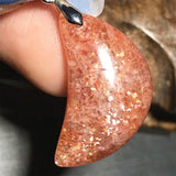 Strawberry Quartz Sunstone Pendant 25x13x7mm