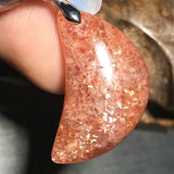 Strawberry Quartz Sunstone Pendant 25x13x7mm