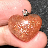 Strawberry Quartz Sunstone Pendant 925 Silver Jewelry