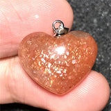 Strawberry Quartz Sunstone Pendant 925 Silver Jewelry