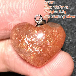 Strawberry Quartz Sunstone Pendant 925 Silver Jewelry