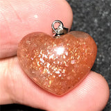 Strawberry Quartz Sunstone Pendant 925 Silver Jewelry