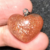 Strawberry Quartz Sunstone Pendant 925 Silver Jewelry
