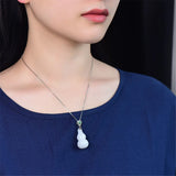 Wire Jade Gourd Pendant Necklace Sweater Pendant