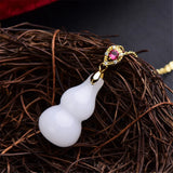 Wire Jade Gourd Pendant Necklace Sweater Pendant