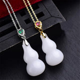 Wire Jade Gourd Pendant Necklace Sweater Pendant