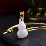 Wire Jade Gourd Pendant Necklace Sweater Pendant