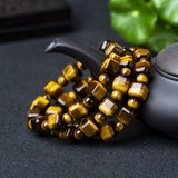 Yellow Tiger Eye Cube Beads Bracelet Gemstone 8x8mm Rectangle Jewelry AAAAAA