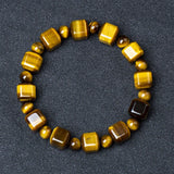 Yellow Tiger Eye Cube Beads Bracelet Gemstone 8x8mm Rectangle Jewelry AAAAAA