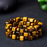 Yellow Tiger Eye Cube Beads Bracelet Gemstone 8x8mm Rectangle Jewelry AAAAAA
