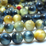 Golden Tiger's Eye Smooth Round Loose Beads Gemstone Bracelet Necklace
