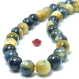 Golden Tiger's Eye Smooth Round Loose Beads Gemstone Bracelet Necklace