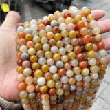 Golden Fortune Jades Stone Beads 4mm 6mm 8mm 10mm Strand Yellow Wire Lace 15''