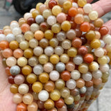 Golden Fortune Jades Stone Beads 4mm 6mm 8mm 10mm Strand Yellow Wire Lace 15''