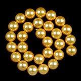 Golden Shell Pearl Beads Round Loose Spacer Beads DIY Jewelry Making 15''
