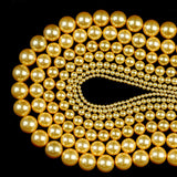 Golden Shell Pearl Beads Round Loose Spacer Beads DIY Jewelry Making 15''