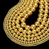 Golden Shell Pearl Beads Round Loose Spacer Beads DIY Jewelry Making 15''