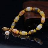 Colorful Jade Beads Bracelet Hand-Carved Charm Jewelry