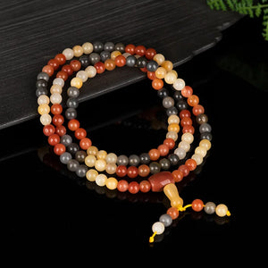 Natural Golden Silk Jade Multi-Circle Bracelet Necklace Charm Jewellery