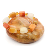 Golden Silk Jade Charm Bead Bracelet Lucky Healing Jewelry